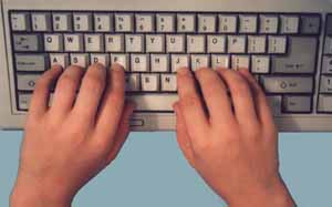 typing fingers hands